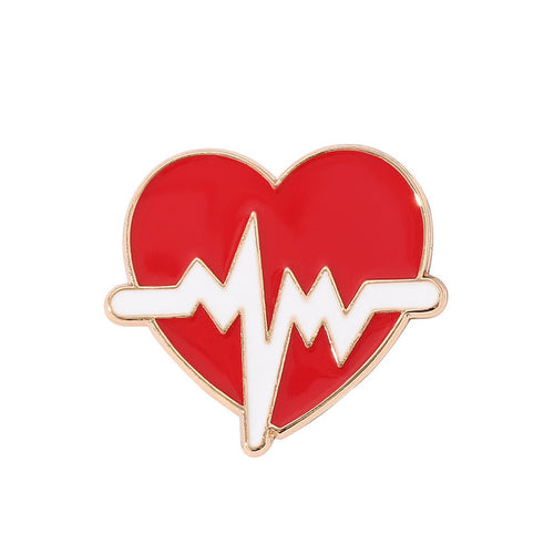 New Medical Medicine Brooch Pin Stethoscope Electrocardiogram