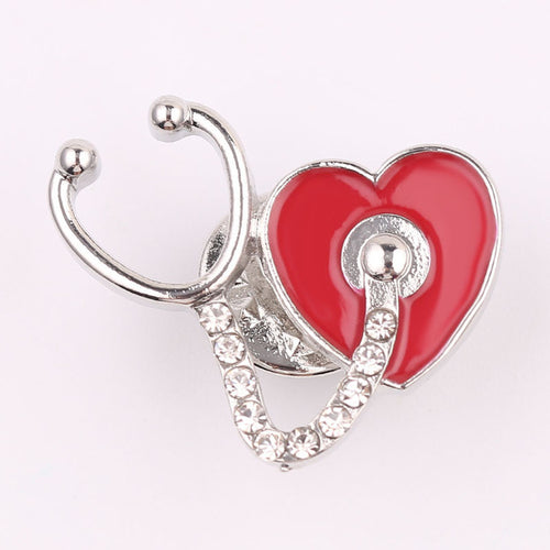 New Medical Medicine Brooch Pin Stethoscope Electrocardiogram