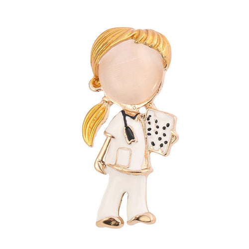 New Medical Medicine Brooch Pin Stethoscope Electrocardiogram