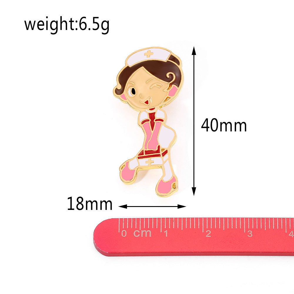 New Medical Medicine Brooch Pin Stethoscope Electrocardiogram