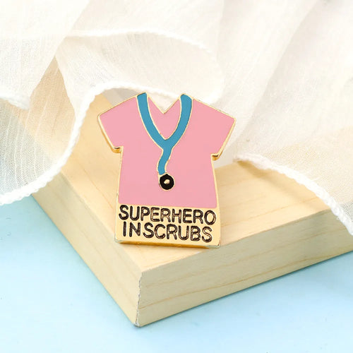 Medical Brooch for Doctor Nurse Stethoscope T-shirts Enamel Pins Heart