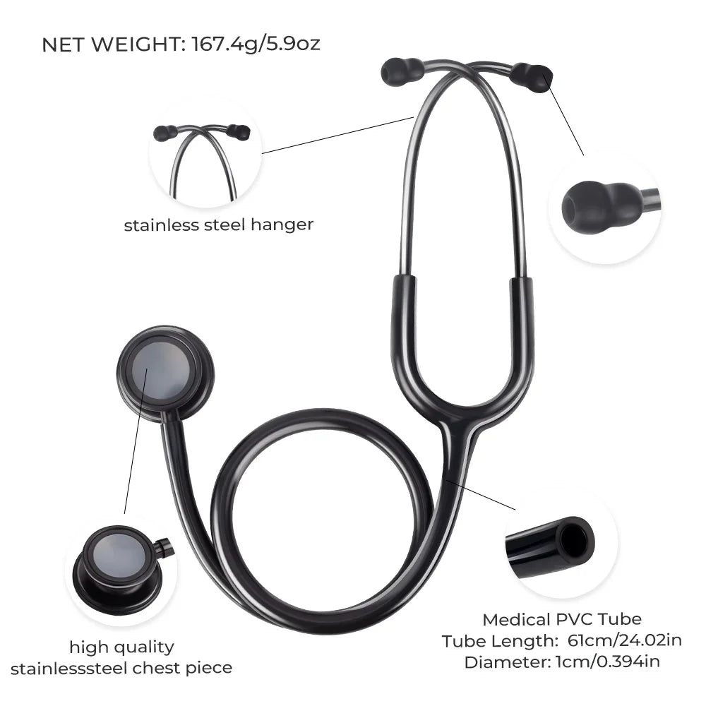 Double Sided Stethoscope Portable Professional Cardiology Stethoscope