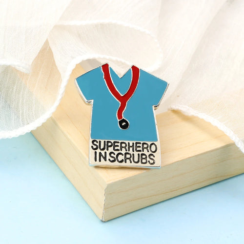 Medical Brooch for Doctor Nurse Stethoscope T-shirts Enamel Pins Heart