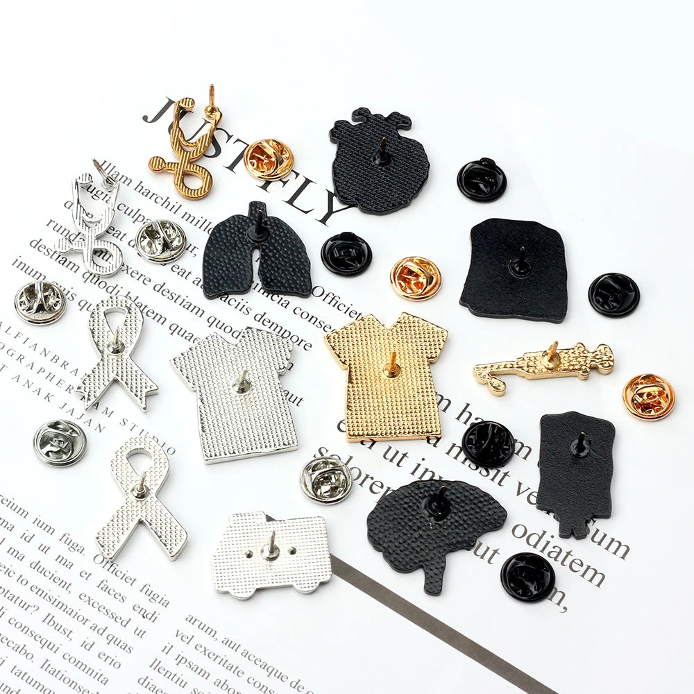 Medical Brooch for Doctor Nurse Stethoscope T-shirts Enamel Pins Heart