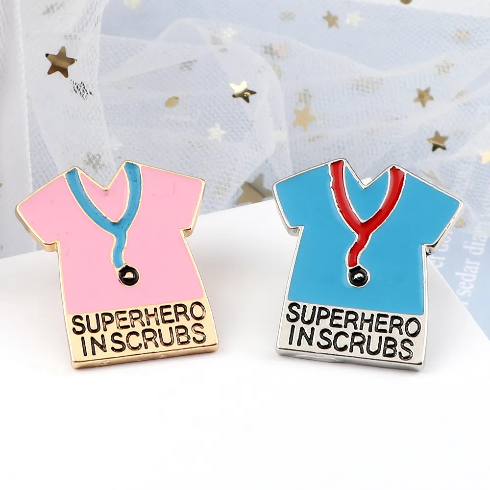 Medical Brooch for Doctor Nurse Stethoscope T-shirts Enamel Pins Heart