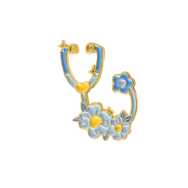 ShiftStrong Stethoscope Collection Enamel Pins Cartoon Doctor Nurse Brooch Lapel