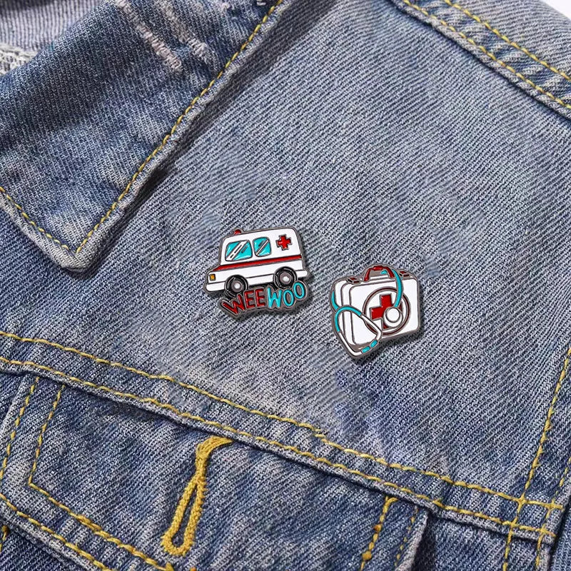 8PCS Medical Metal Pins Needle Tube Stethoscope First Aid kit Doctor