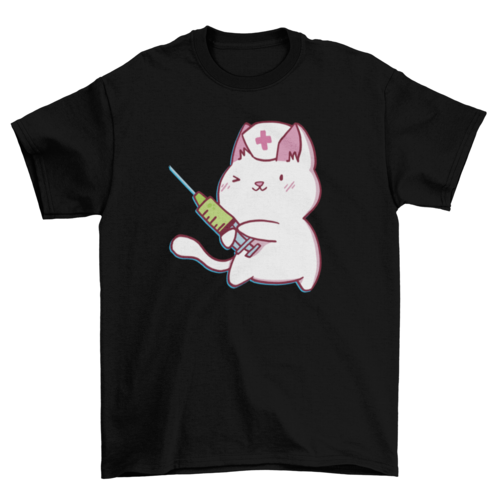 Nurse cat cute cartoon t-shirt