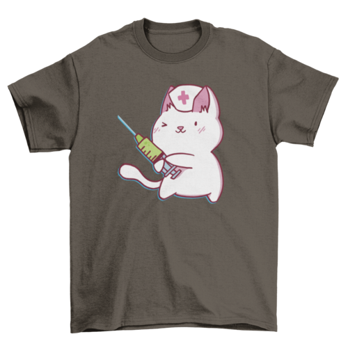 Nurse cat cute cartoon t-shirt