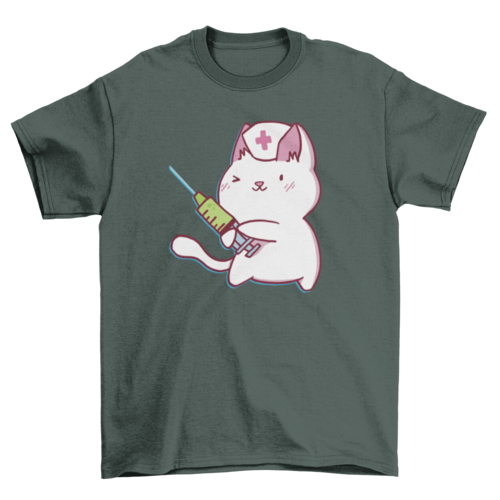 Nurse cat cute cartoon t-shirt