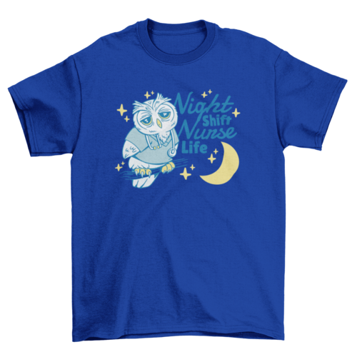 Owl nurse medicine cartoon t-shirt