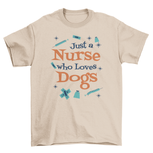 Nurse who loves dogs t-shirt design