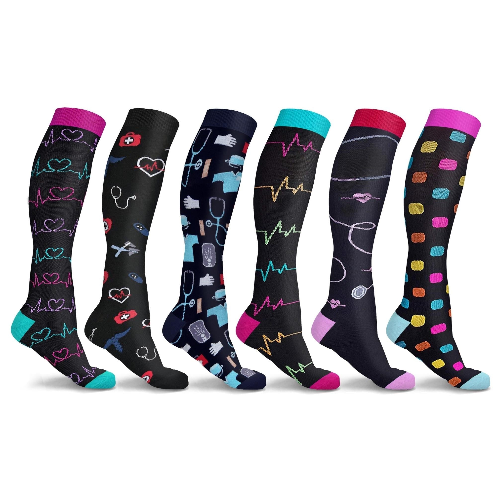 Shiftstrong Knee-High Compression Sock Collection (3- or 6-Pack)